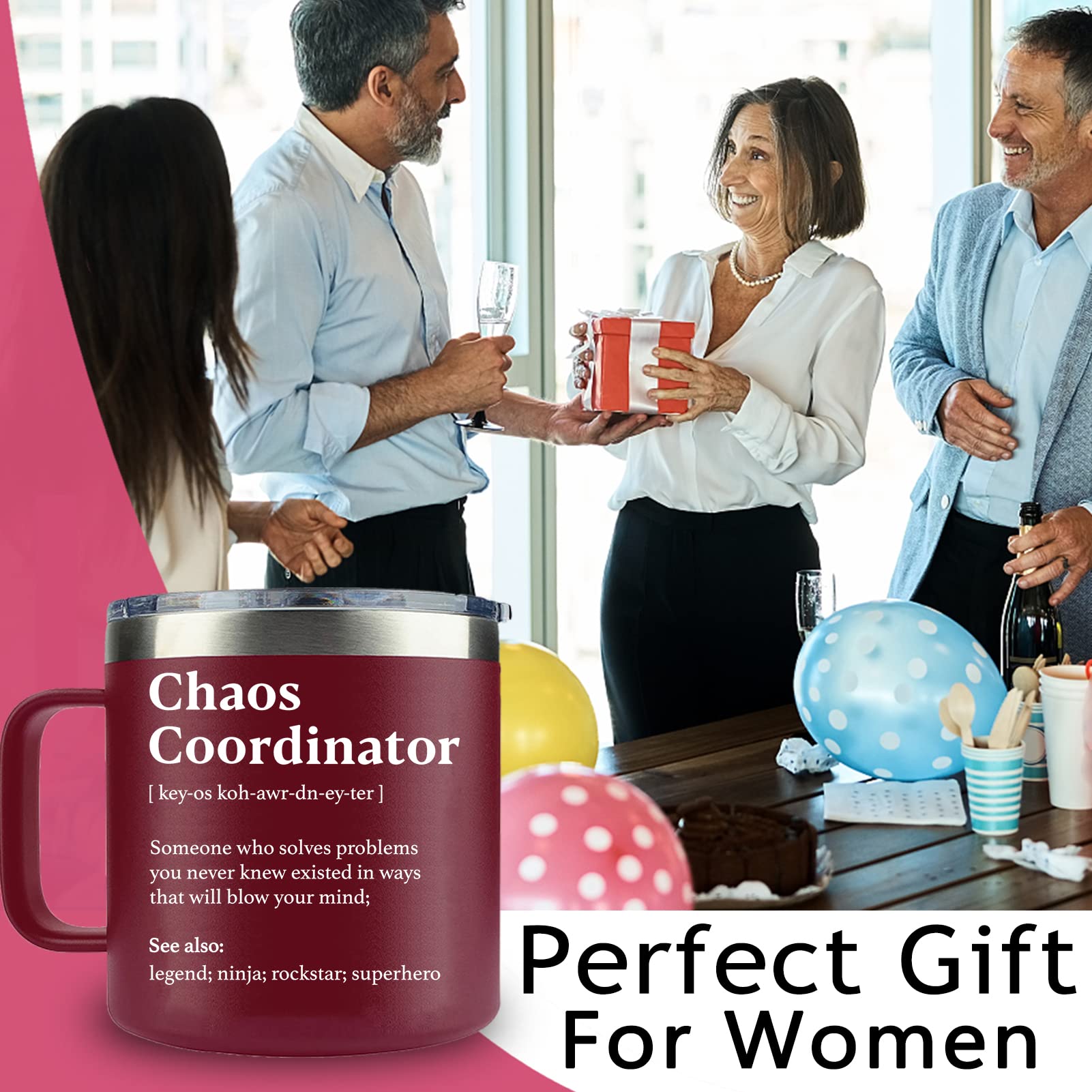Regalo de agradecimiento con la taza coordinadora del caos de WECACYD.