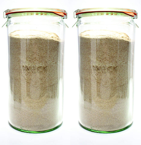 Frascos WECK para conservas caseras, ideales para vegetales y frutas.
