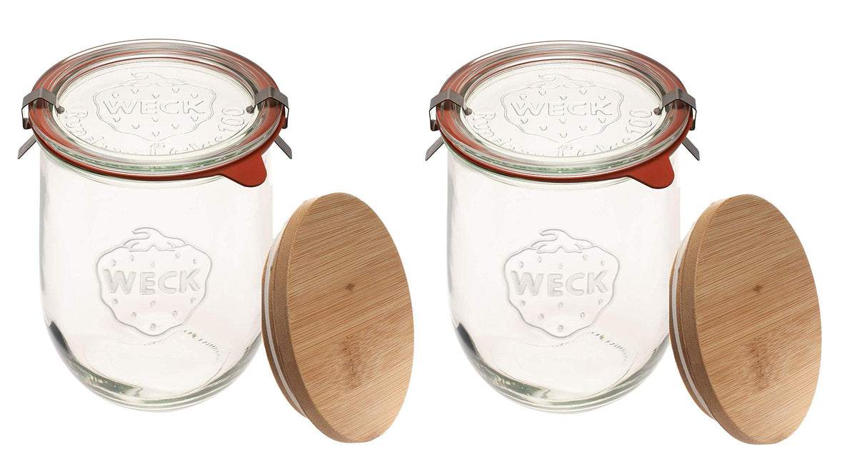 Weck Jarras Tulip 1 Litro: capacidad ideal para masa madre y almacenamiento seguro.
