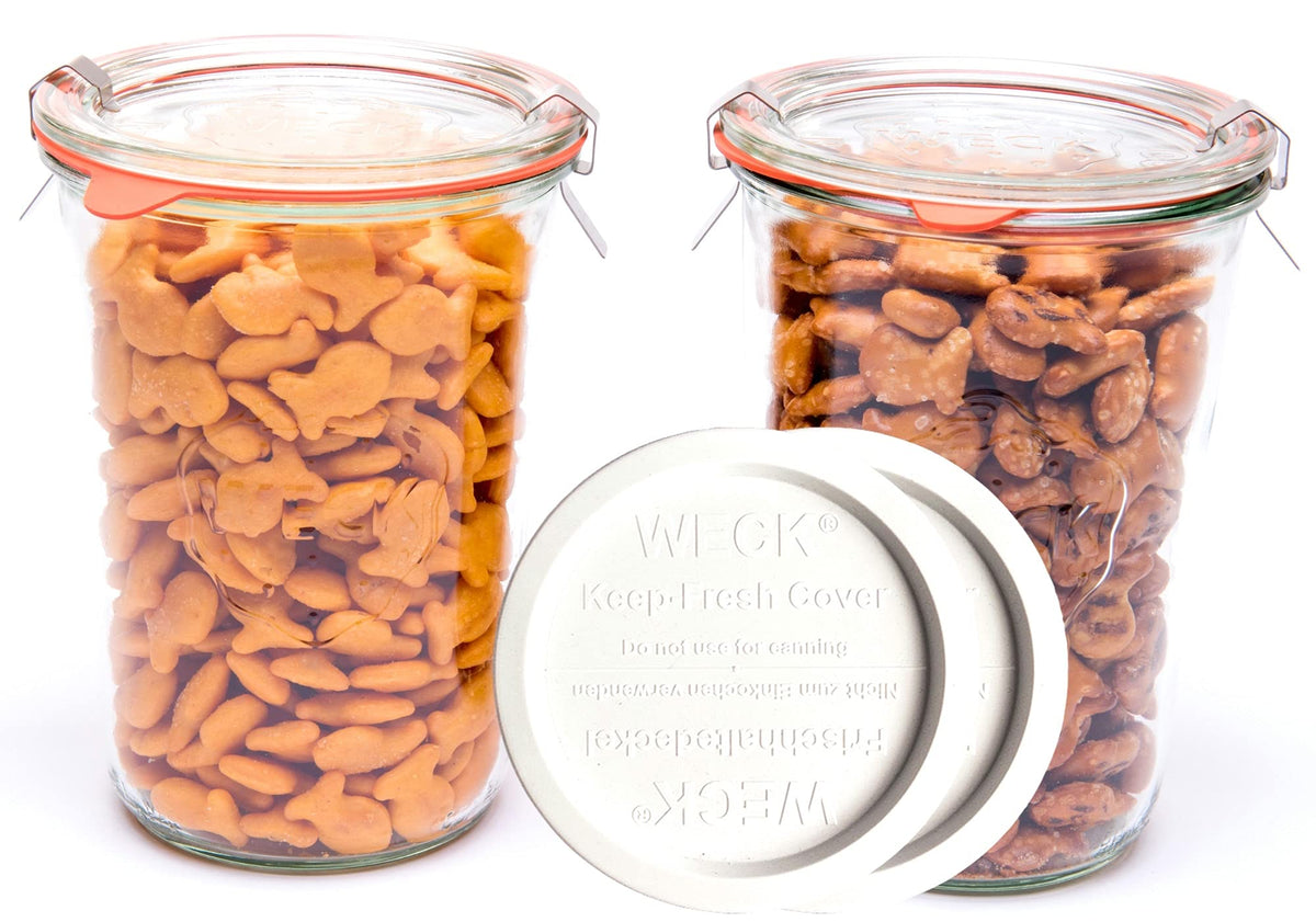 WECK Mold 743, jarras de vidrio transparentes para conservar y almacenar alimentos.