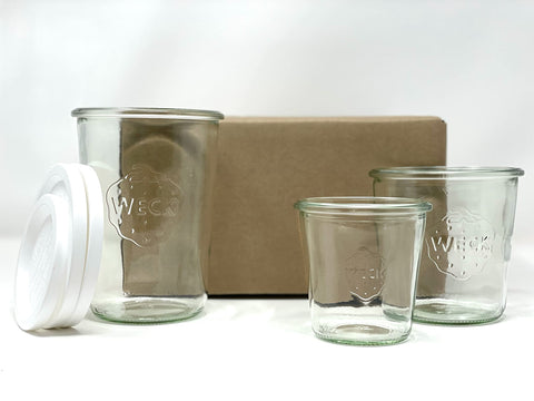 WECK Mold Jar de vidrio grueso, resistente a calor y frío.