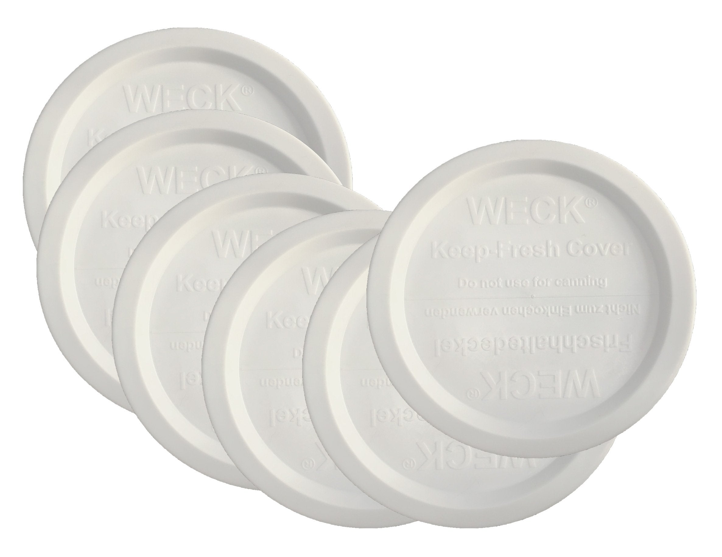 Tapas WECK plásticas con cierre seguro para conservar alimentos.