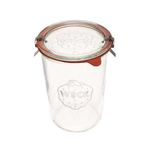 Tarro molde Weck 743, vista frontal, ideal para conservas y almacenamiento.