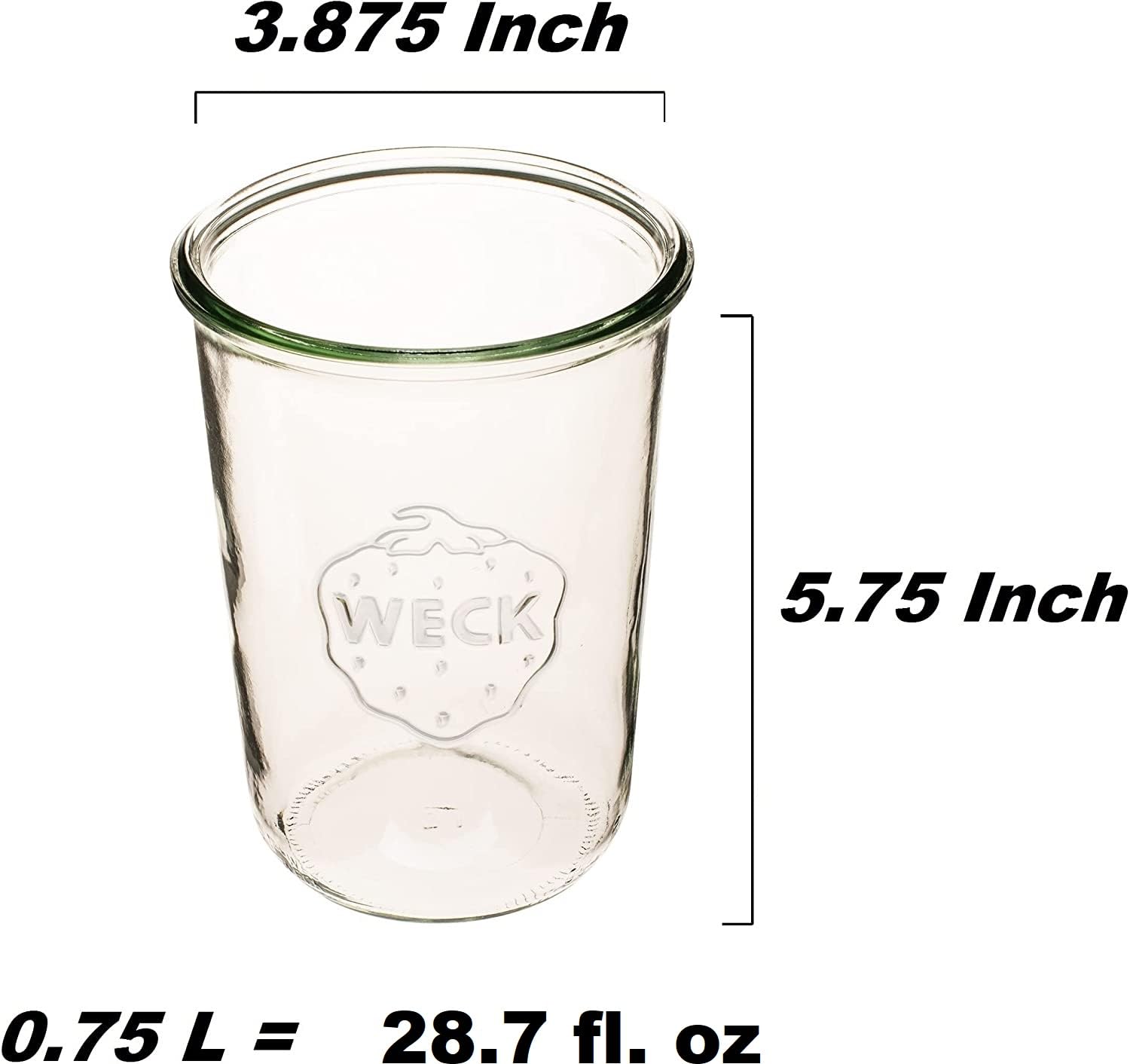 Tarro molde Weck 743, tapa hermética, mantiene la frescura de ingredientes.