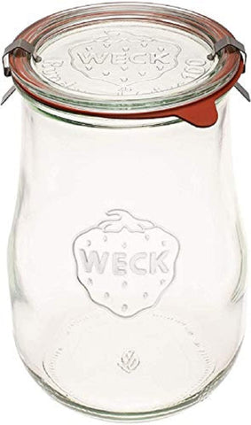Weck Tulip Jar 1.5 L con tapa de cristal y boca amplia, fácil ver el contenido