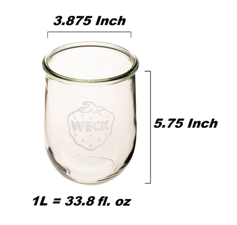 WECK Tulip Jar con tapa de cristal y sellado hermético para alimentos