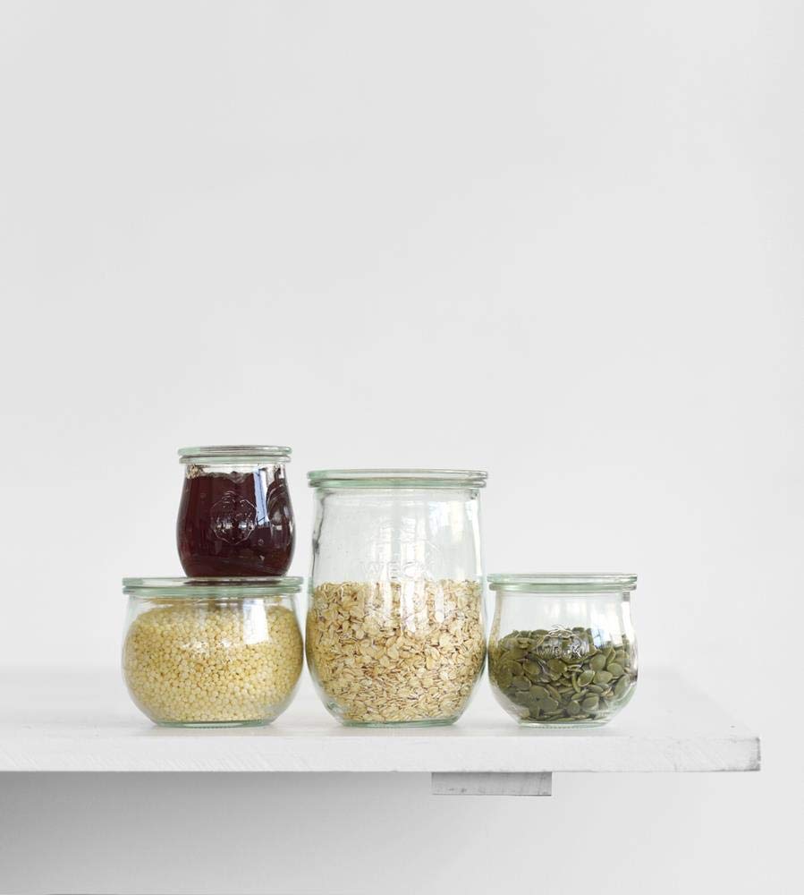 Weck Tulip jarra para alacena con fondo estable y visibilidad