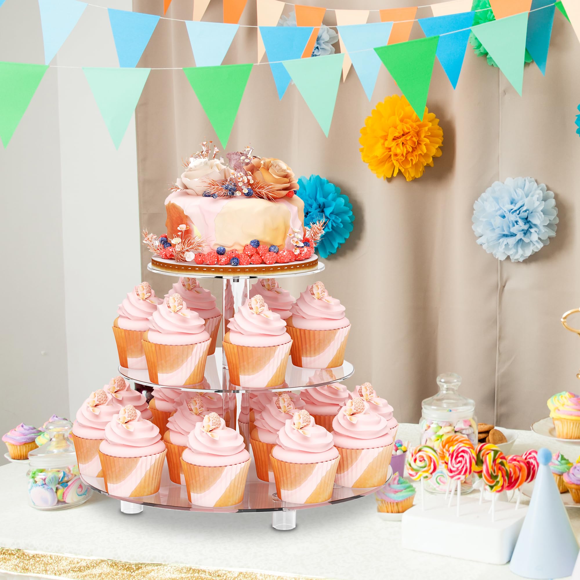 WeddingWish base redonda, soporte estable para postres.