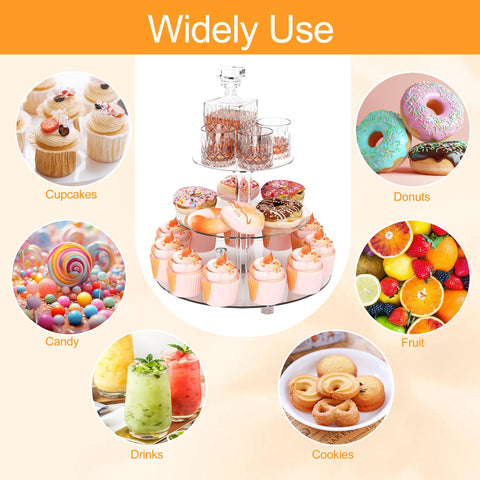 WeddingWish capacidad para 23 cupcakes, presentación atractiva.