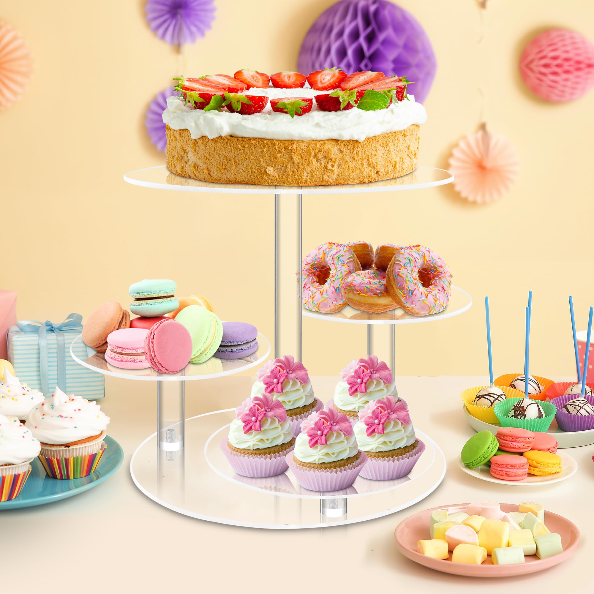 WeddingWish exhibidor cupcakes 50 porciones acrílico: capacidad para eventos.