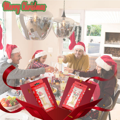 Abrebotellas WeddPtyFr gorro navideño dorado; decoración práctica