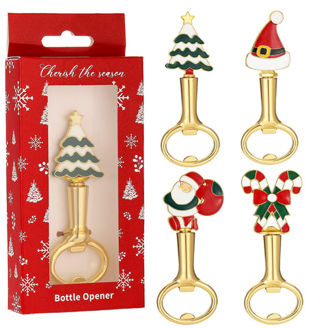 Abrebotellas WeddPtyFr navidad dorado con ornamento; ideal para decoraciones festivas