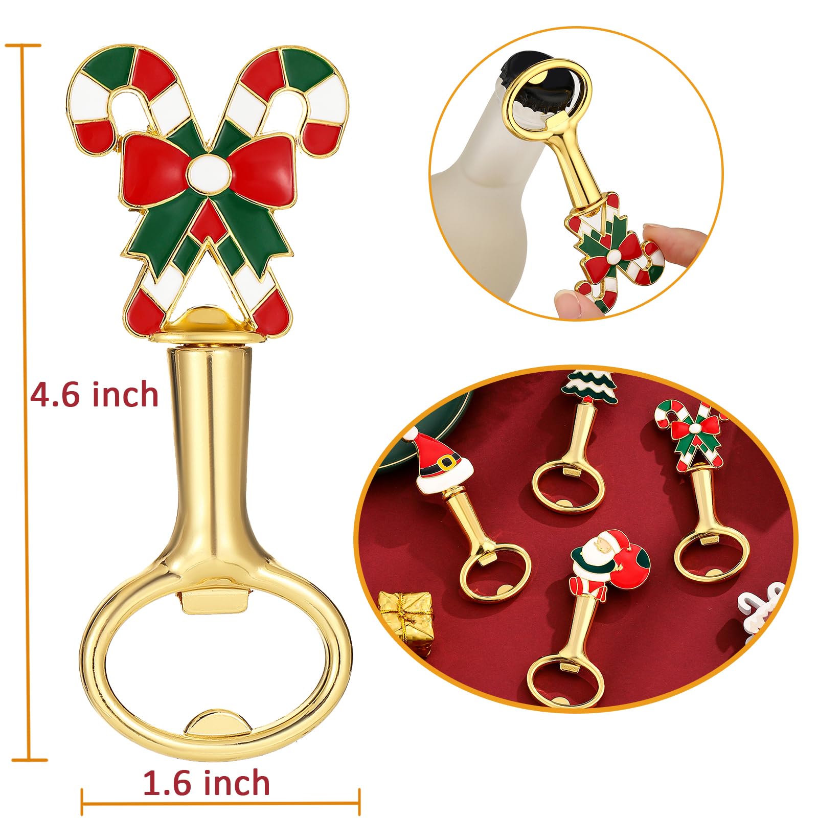 Abrebotellas WeddPtyFr navidad Santa dorado; regalo perfecto para fiestas