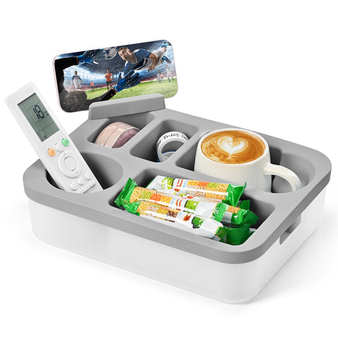 Weeme bandeja para sillón con portabebidas y soporte estable para evitar derrames.