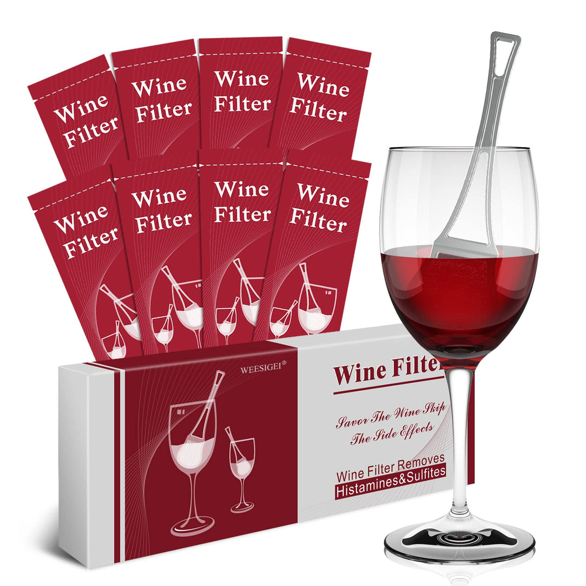 WEESIGEI purificador de sulfitos para vino en varita, mejora la copa.
