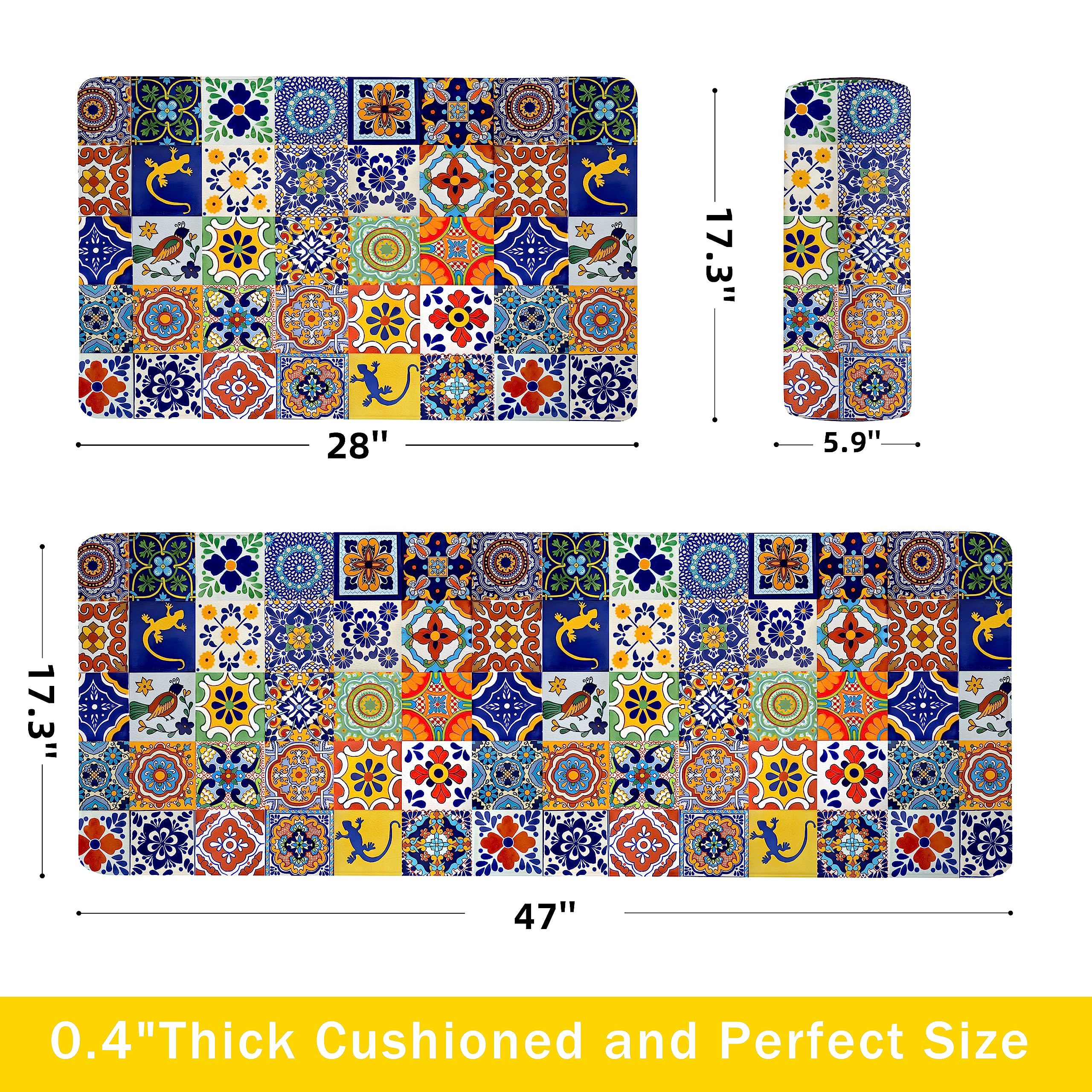 Weesire alfombra cocina bohemia con cuadro azul y amarillo para color en la cocina