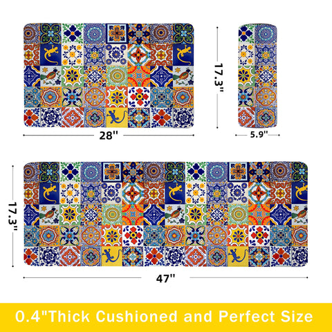 Weesire alfombra cocina bohemia con cuadro azul y amarillo para color en la cocina