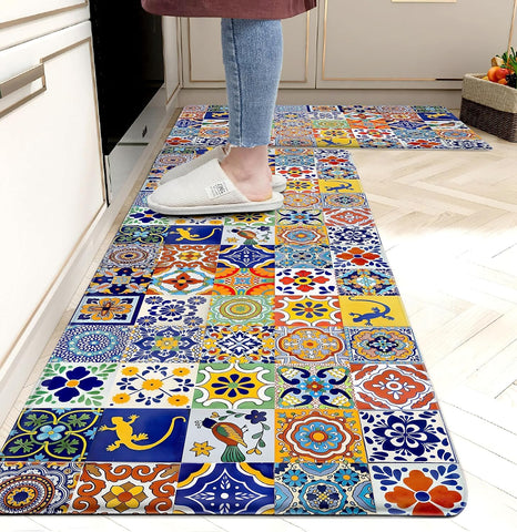 Weesire alfombra cocina boho con espuma de memoria para mayor confort al cocinar