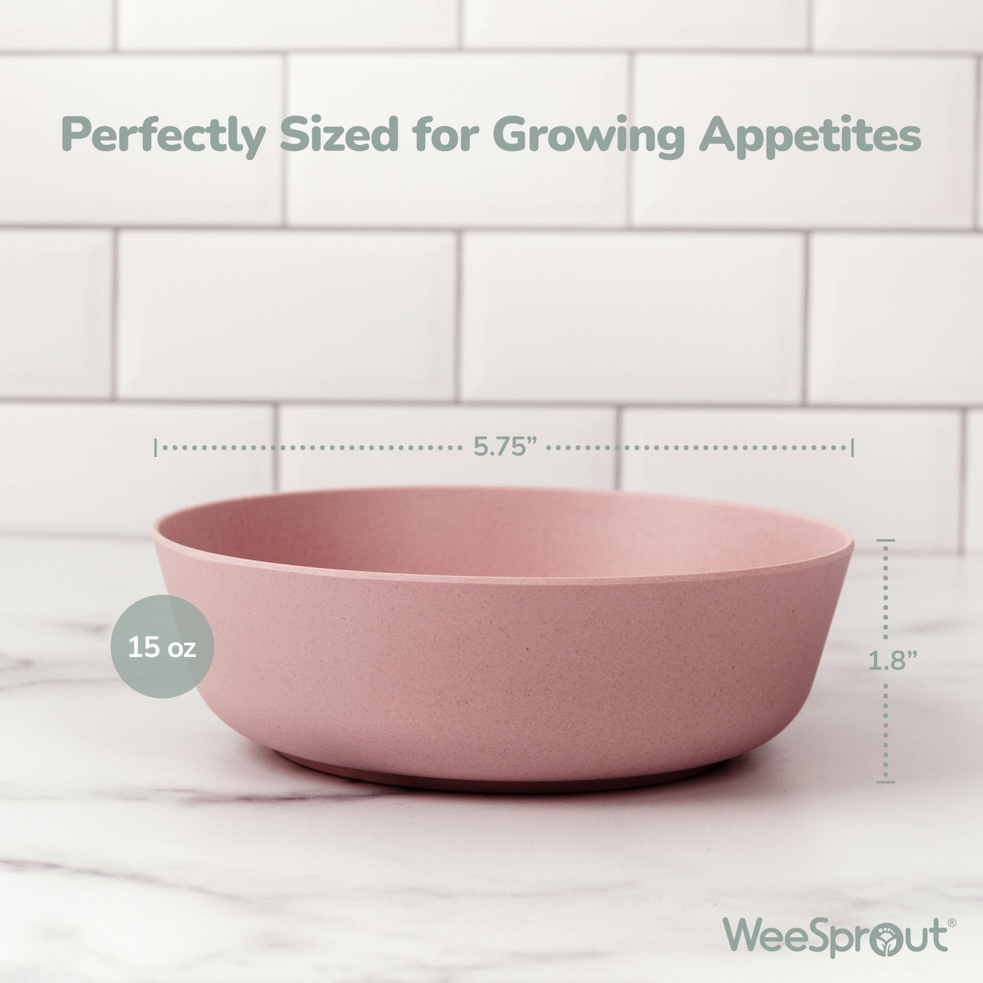 WeeSprout tazones de bambú con diseño moderno para la mesa infantil