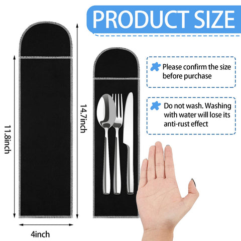 Weewooday bolsas de terciopelo negro para mantener cubiertos ordenados y sin manchas.