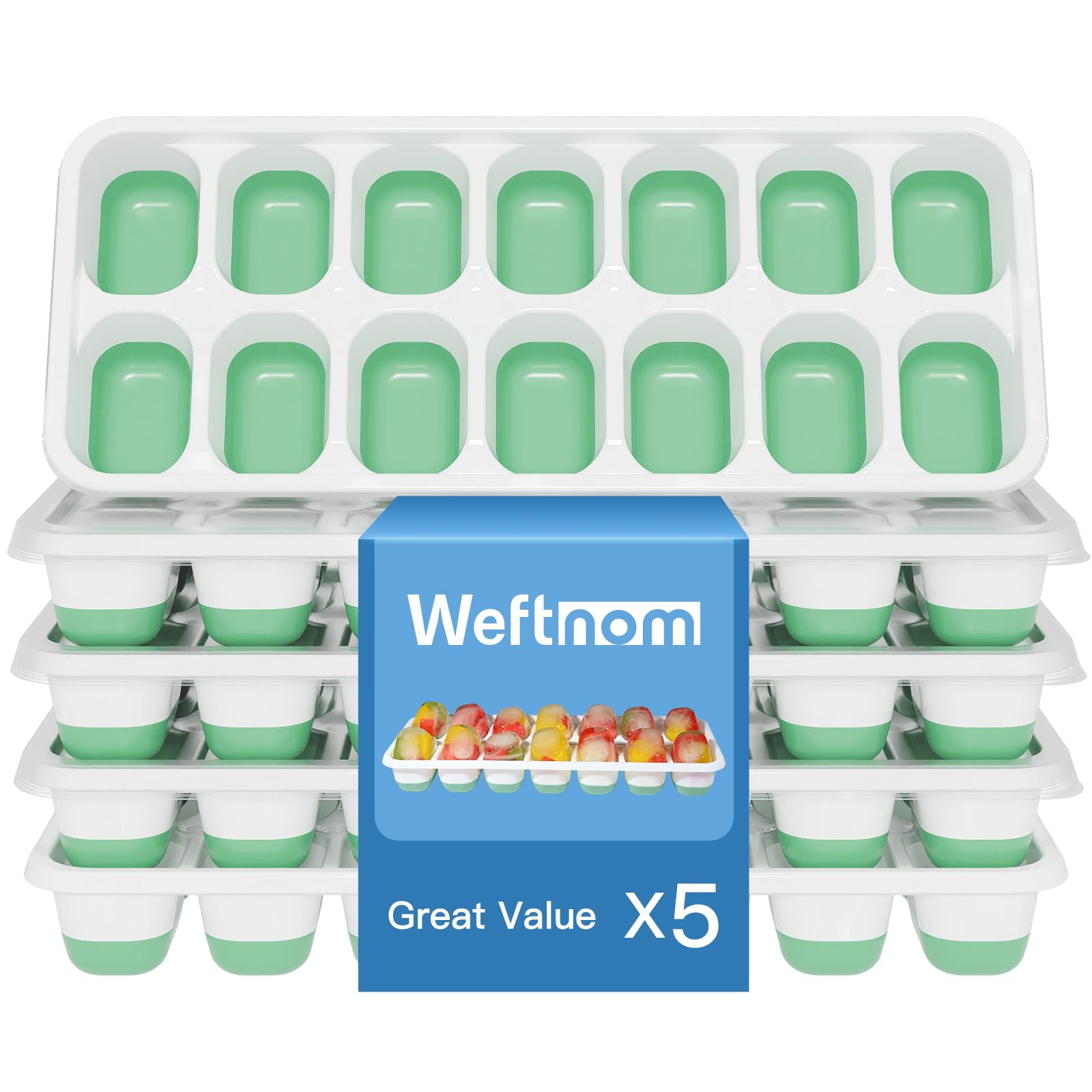 Weftnom cubiteras de silicona con tapas para 70 cubos, ideal para bebidas frías.
