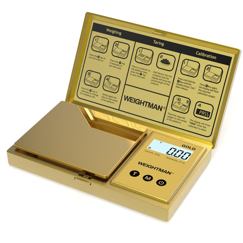 WEIGHTMAN escala digital con pan dorado titanio, precisión para joyería