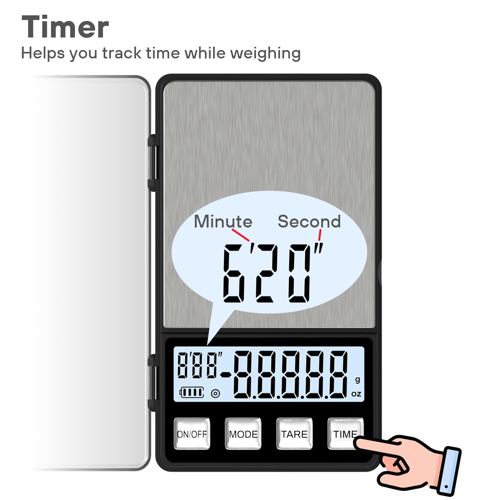 WEIGHTMAN pantalla LCD grande y retroiluminada facilita la lectura