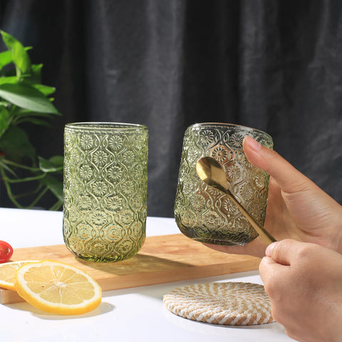 WeirdUncle juego de vasos vintage relieve: elegante conjunto para bebidas.