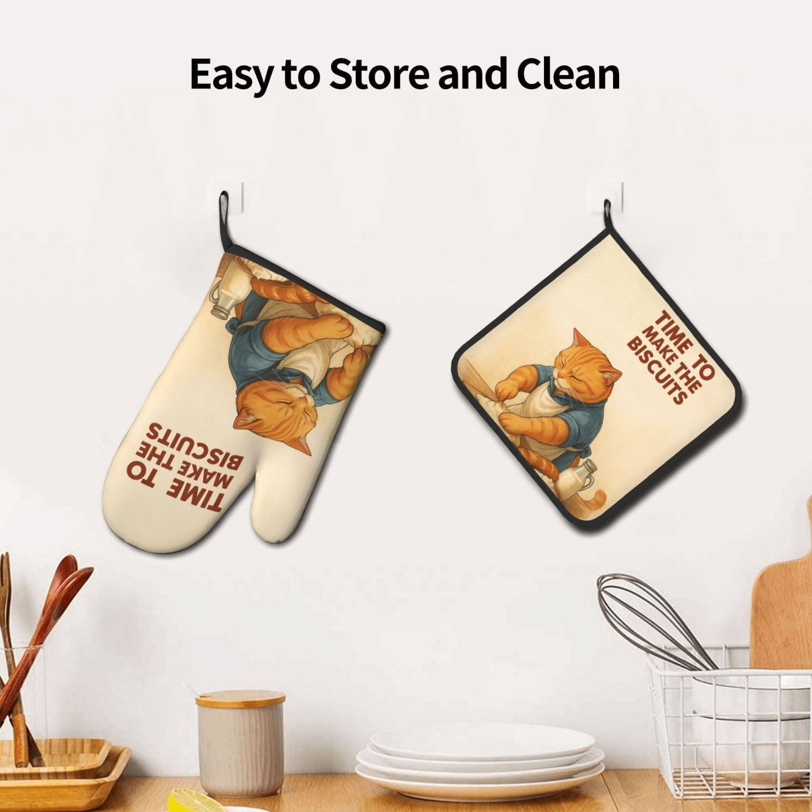 Detalle de bucle para colgar las manoplas Weiscode en la cocina