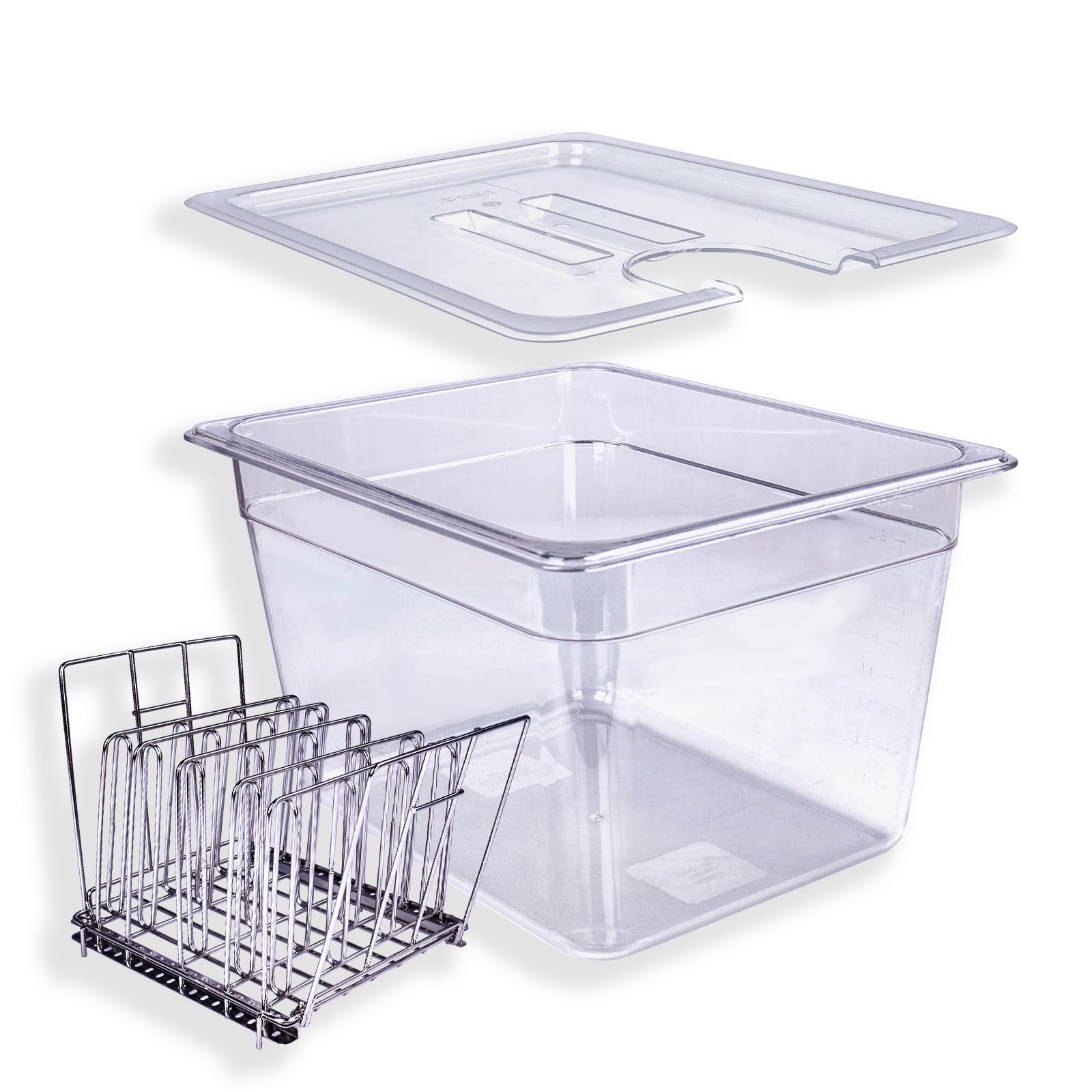 Welkor contenedor sous-vide 12qt con tapa transparente para cocción precisa.