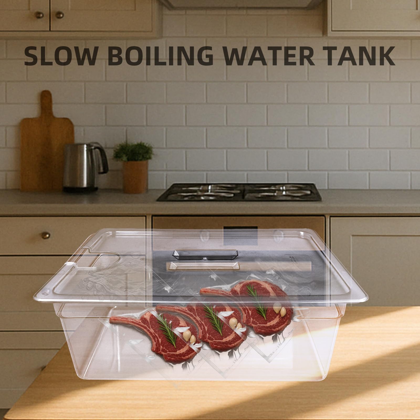 WELKOR contenedor sous vide 26 qt compatible con Anova, Joule y otros.