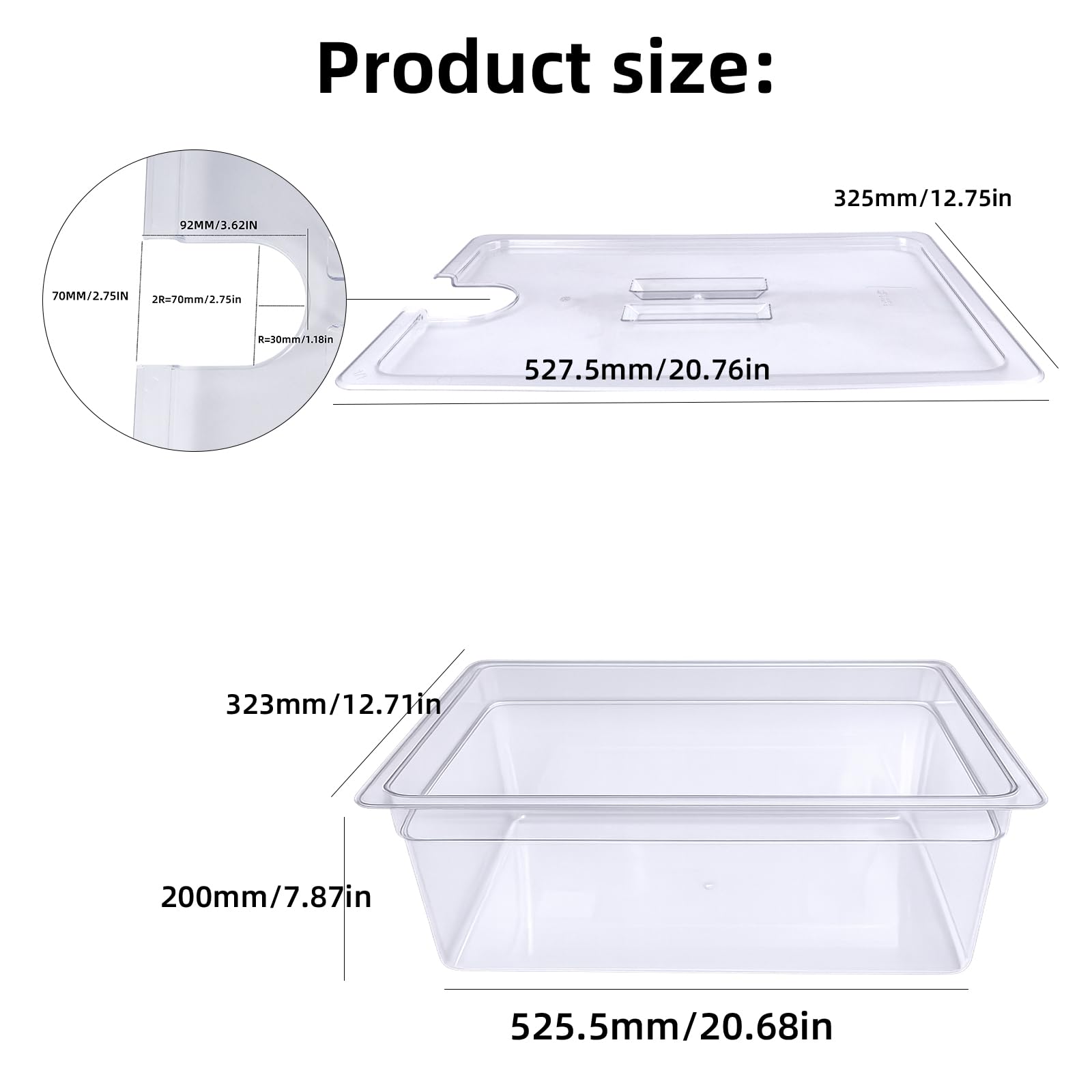 WELKOR contenedor sous vide 26 qt gran capacidad para porciones grandes.