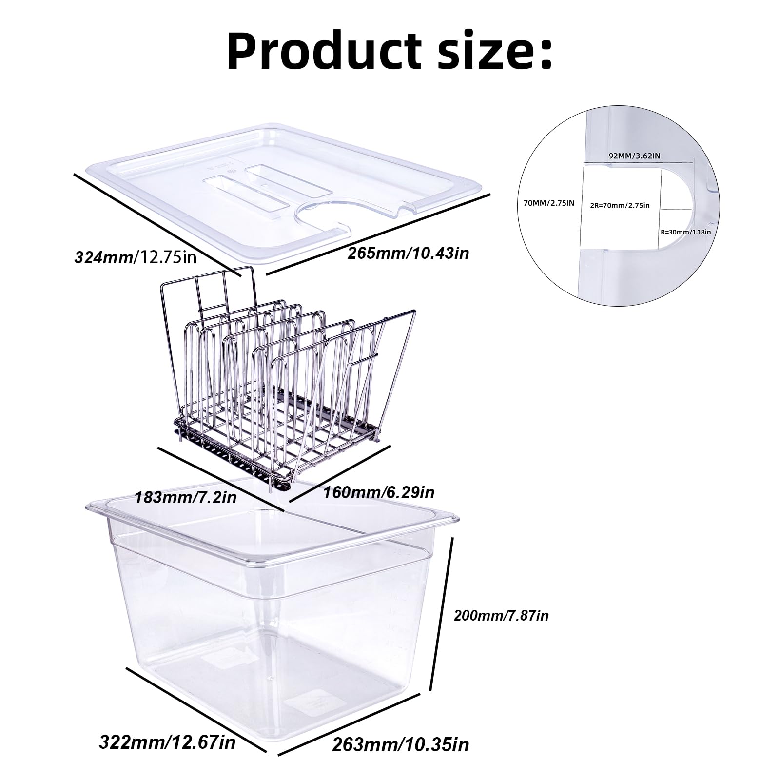 Welkor rejilla de acero inoxidable para organización de bolsas sous vide.