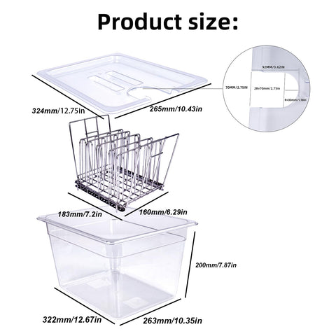 Welkor rejilla de acero inoxidable para organización de bolsas sous vide.