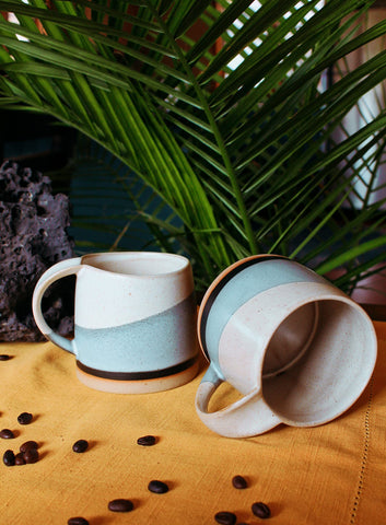 Well Covered & Green: tazas cerámica duradera para bebidas calientes o frías.