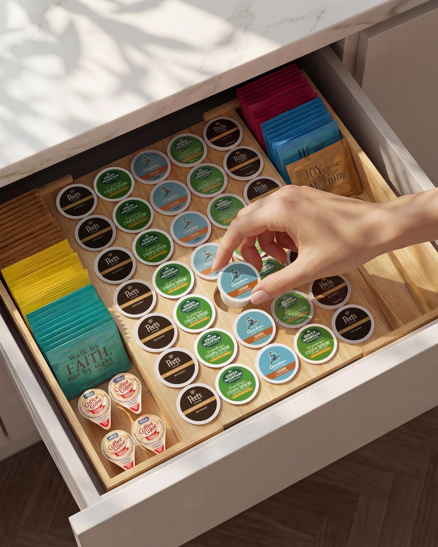 Well Weng bandejas ajustables para kcups, maximiza la capacidad.