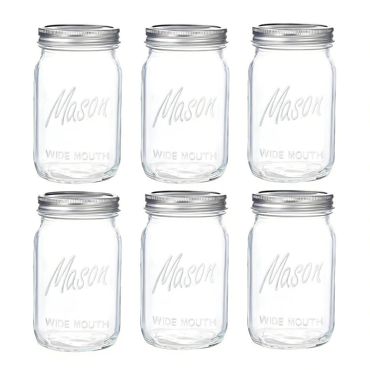 Frascos WELLIFE de boca ancha 32 oz con tapa de dos piezas para sellado hermético.