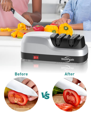 WELLPEAK pulido de cuchillos serrados para un filo suave y seguro.