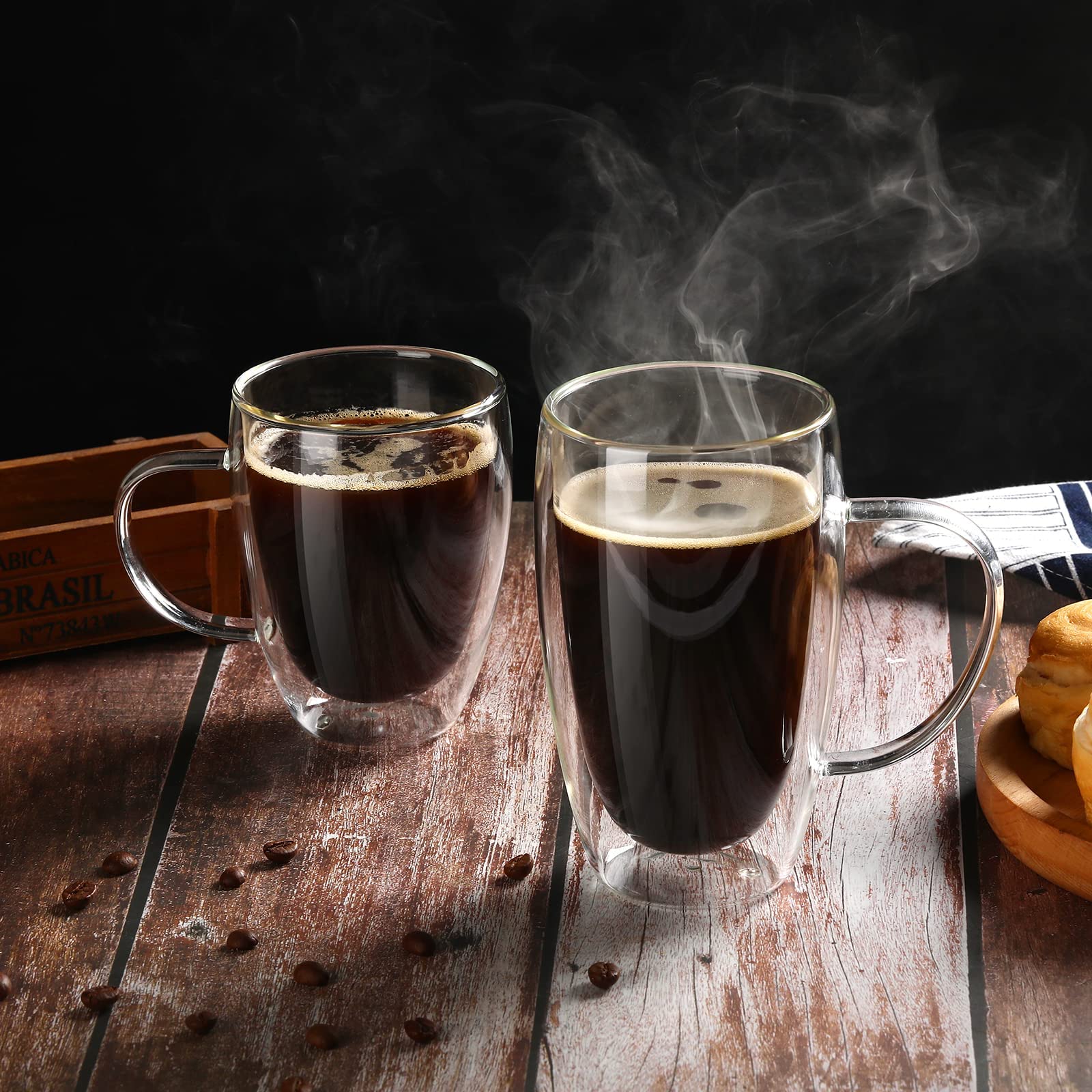 Capacidad de 450 ml (15 oz) para espresso, cappuccino o té.