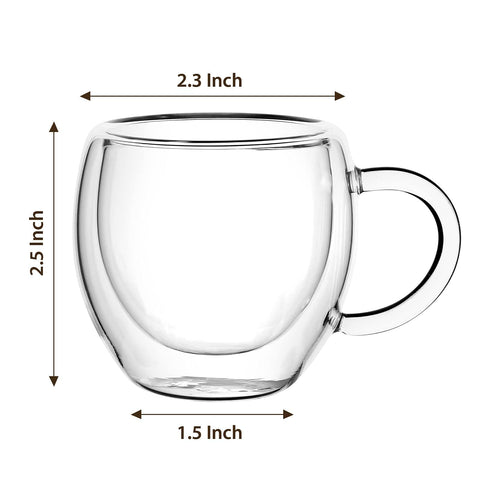 Copa espresso Wells de cristal claro, 80 ml, realza el color y la textura.
