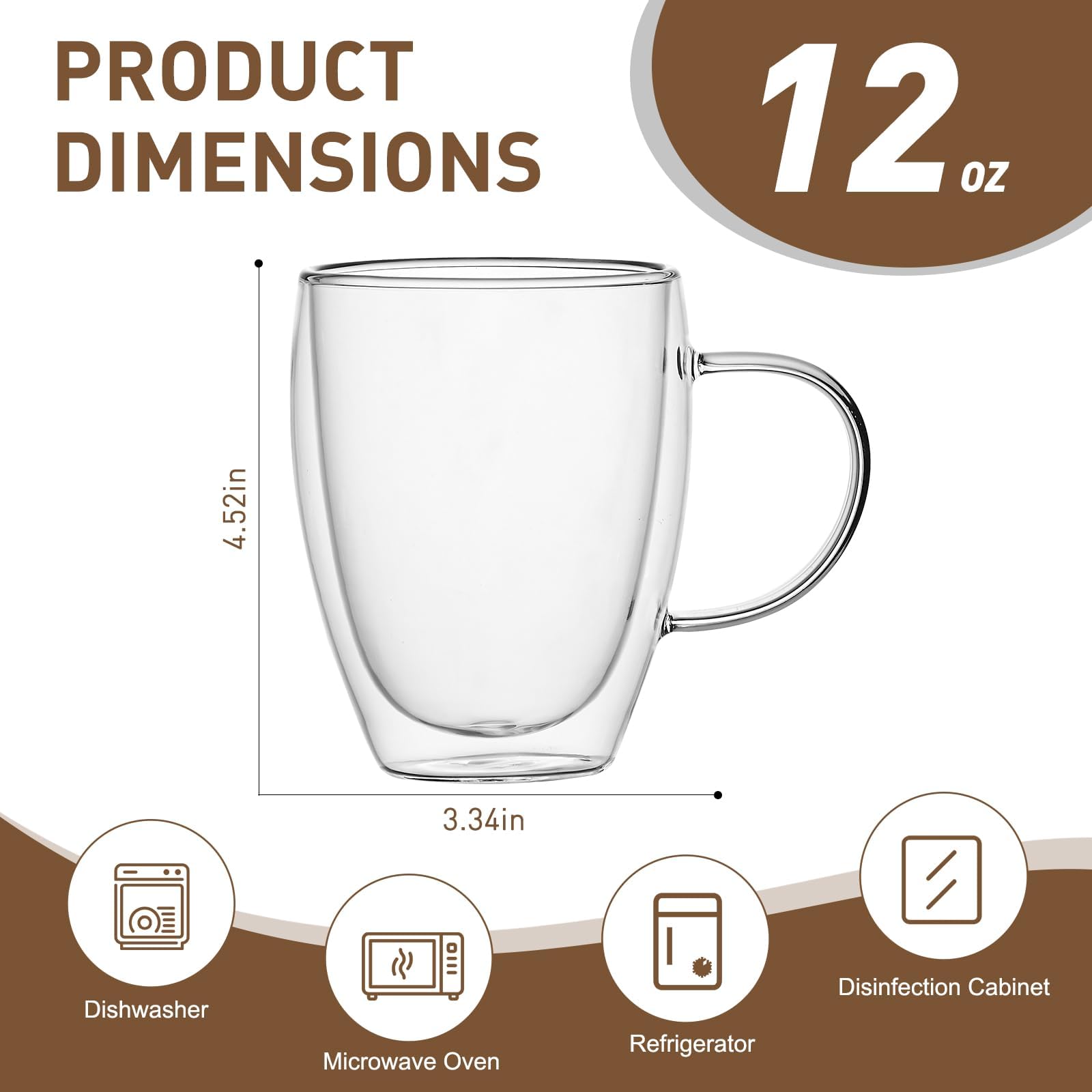 Vaso Wells té con doble pared y asa, evita condensación en la mesa.