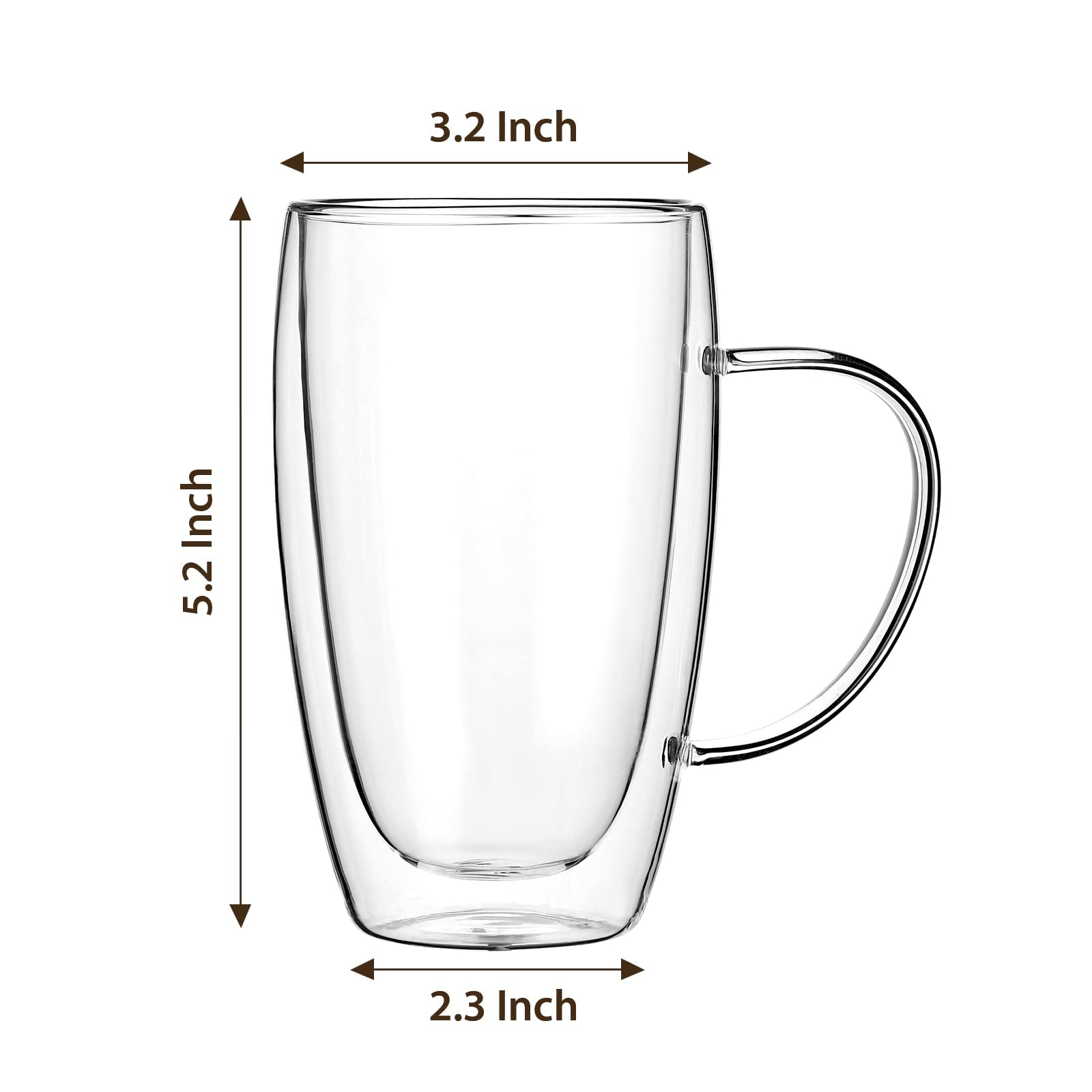 Vaso Wells de borosilicato claro, exterior sin condensación para beber cómodo.