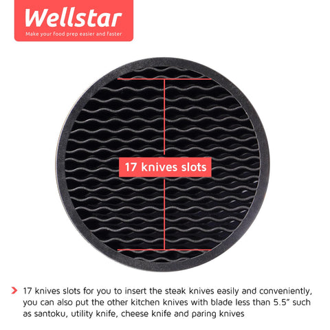 Wellstar acabado negro elegante para bloque de cuchillos: estilo en la cocina.