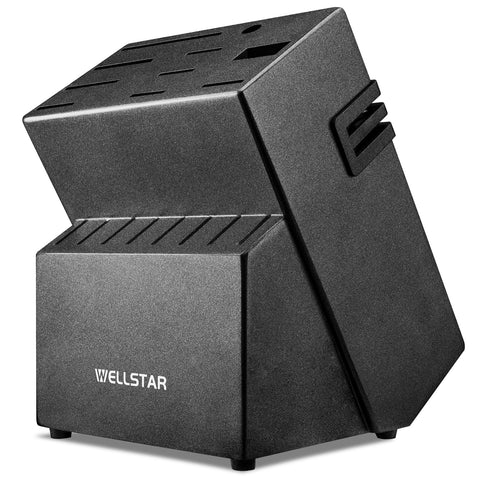 WELLSTAR bloque cuchillos 18 ranuras negro, organización eficiente.