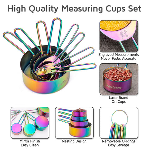 WELLSTAR cucharas arcoiris titanio: una cucharita para medir con facilidad.