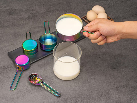 WELLSTAR cucharas arcoiris titanio: una cucharada para recetas rápidas y limpias.