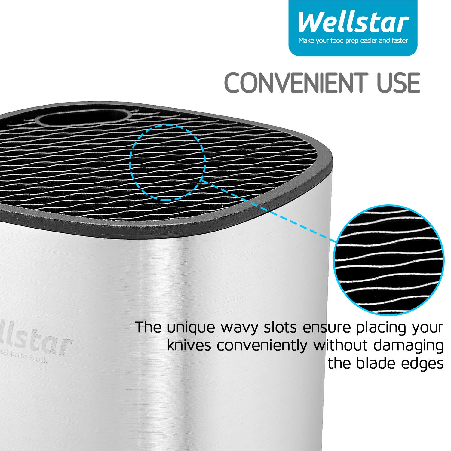 WELLSTAR doble capa separa filos para evitar rayaduras.