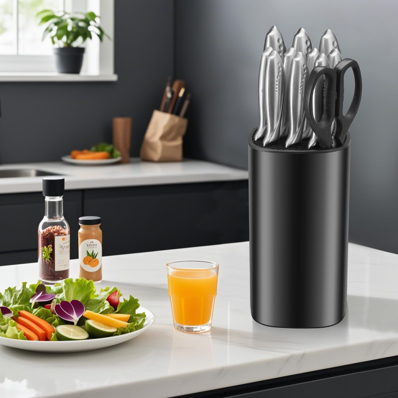 WELLSTAR acabado negro elegante aporta estilo a la cocina y almacenamiento compacto