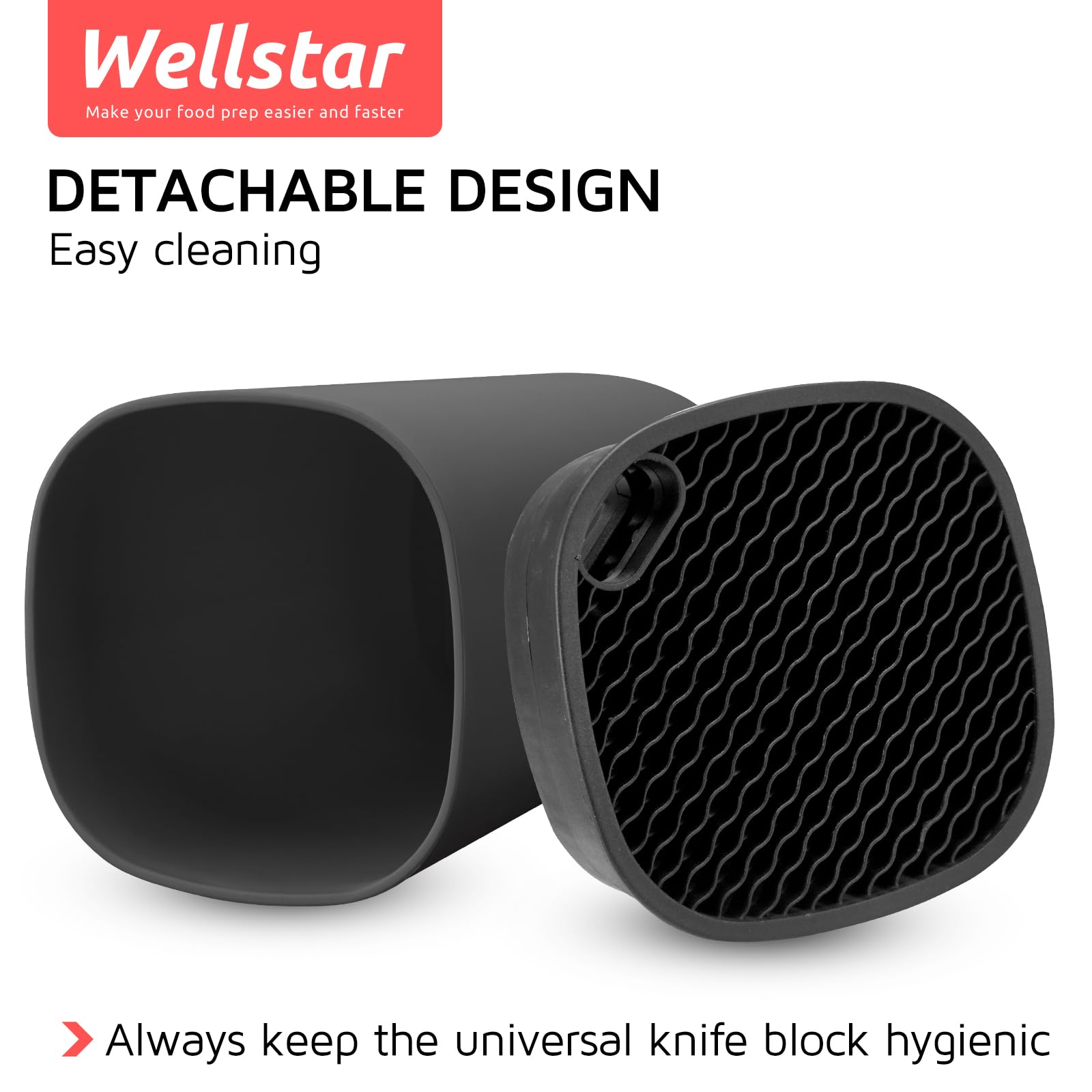 Portacuchillos WELLSTAR universal compatible con cuchillos de hasta 8,25 pulgadas para diferentes formatos