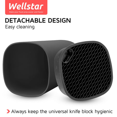 Portacuchillos WELLSTAR universal compatible con cuchillos de hasta 8,25 pulgadas para diferentes formatos